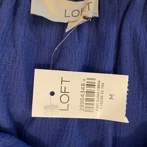 LOFT - off shoulder capped sleeves top medium purple pertwinkle NWT